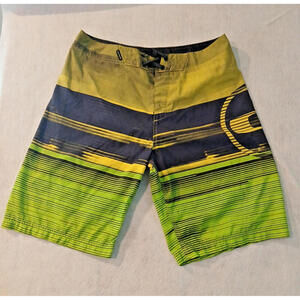 Oakley Bathing Suit Trunks Men's Size 36 Beach Logo Striped Swim 22' Length